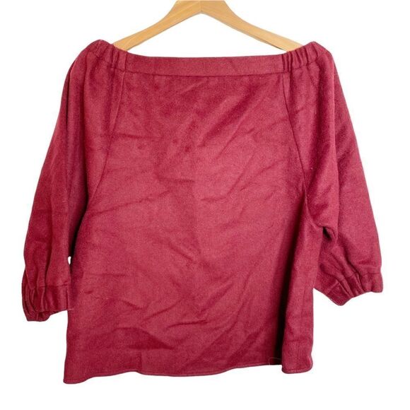 Blaque Label Off Shoulder Top in Bordeaux Wool Blend - Picture 6 of 8